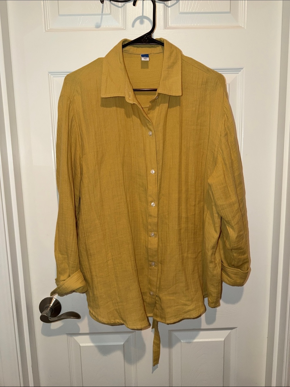 Old Navy Mustard Button-Front Lightweight Shirt Jacket